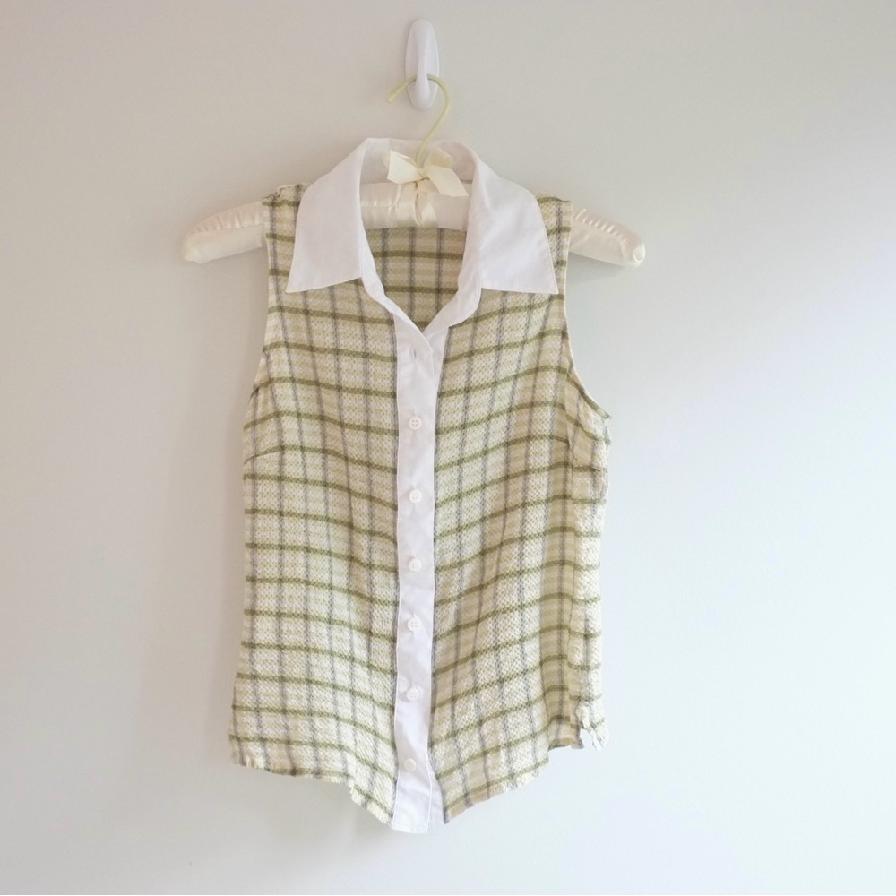 1990s Worth NY Textured Sleeveless Blouse